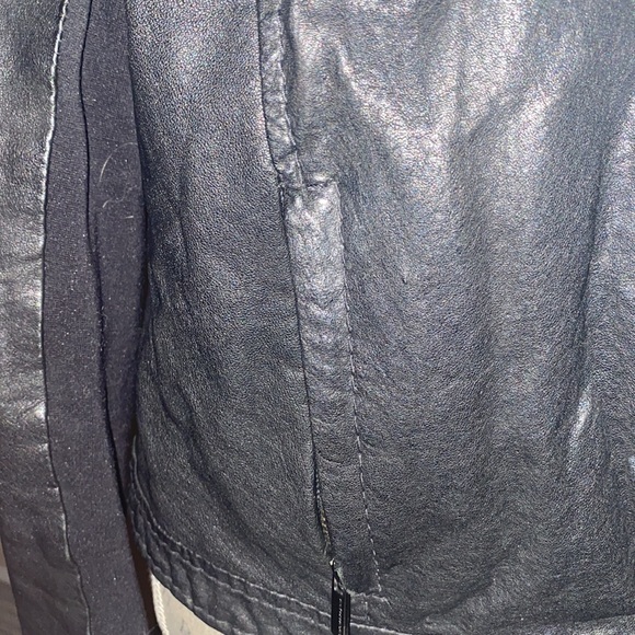 BCBG Black Leather Jacket - Large - Picture 6 of 8
